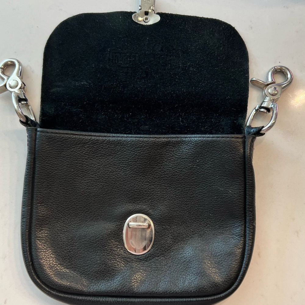 Vintage Harley-Davidson black leather pouch or hip bag